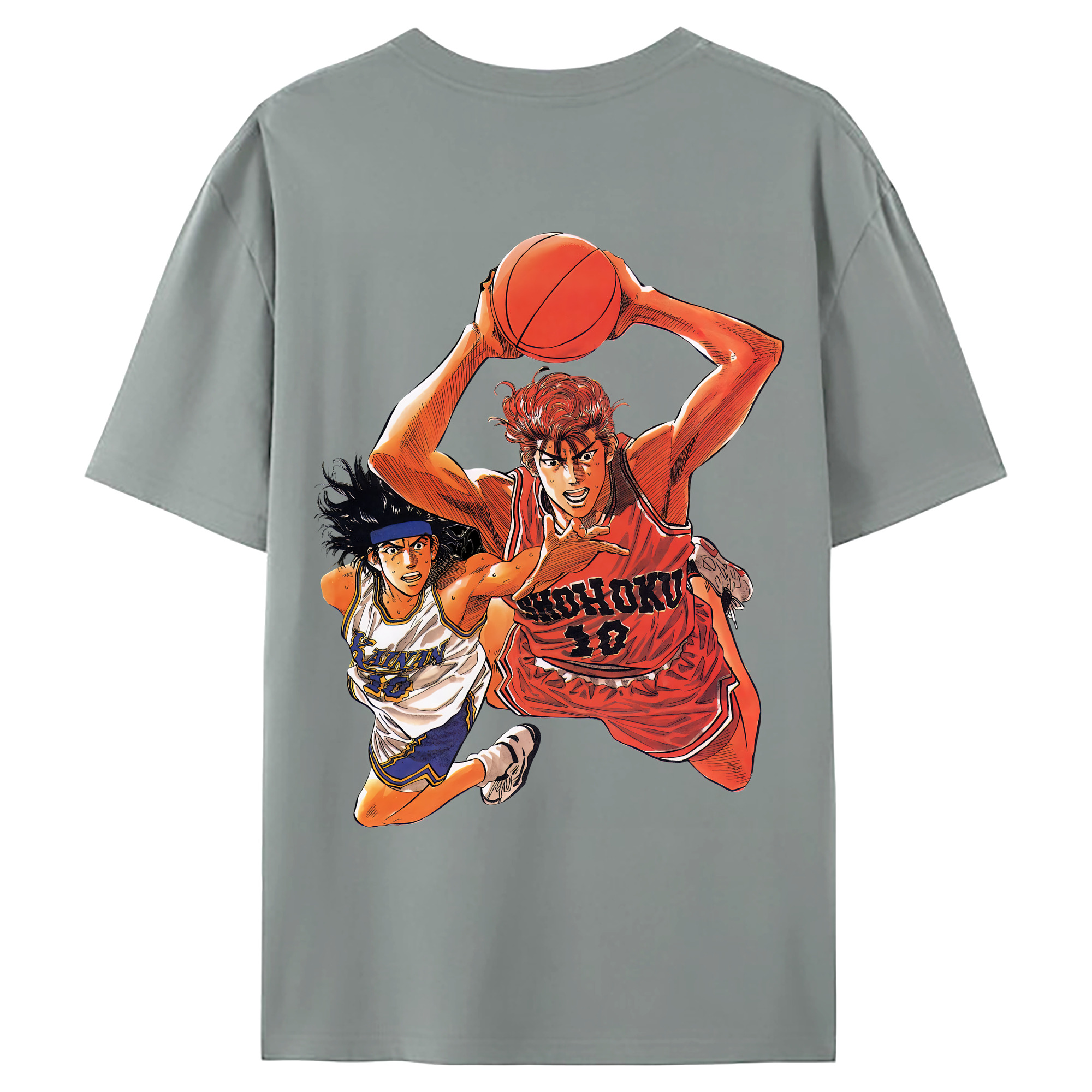 （画像用） SLAM DUNK／スラムダンク 綿100％ メンズ半袖Tシャツ（バックプリント） 通気性